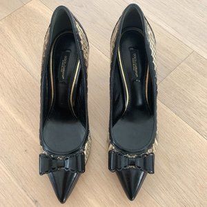 Vintage Dolce & Gabbana Python Pumps Size 37.5 Excellent Condition
